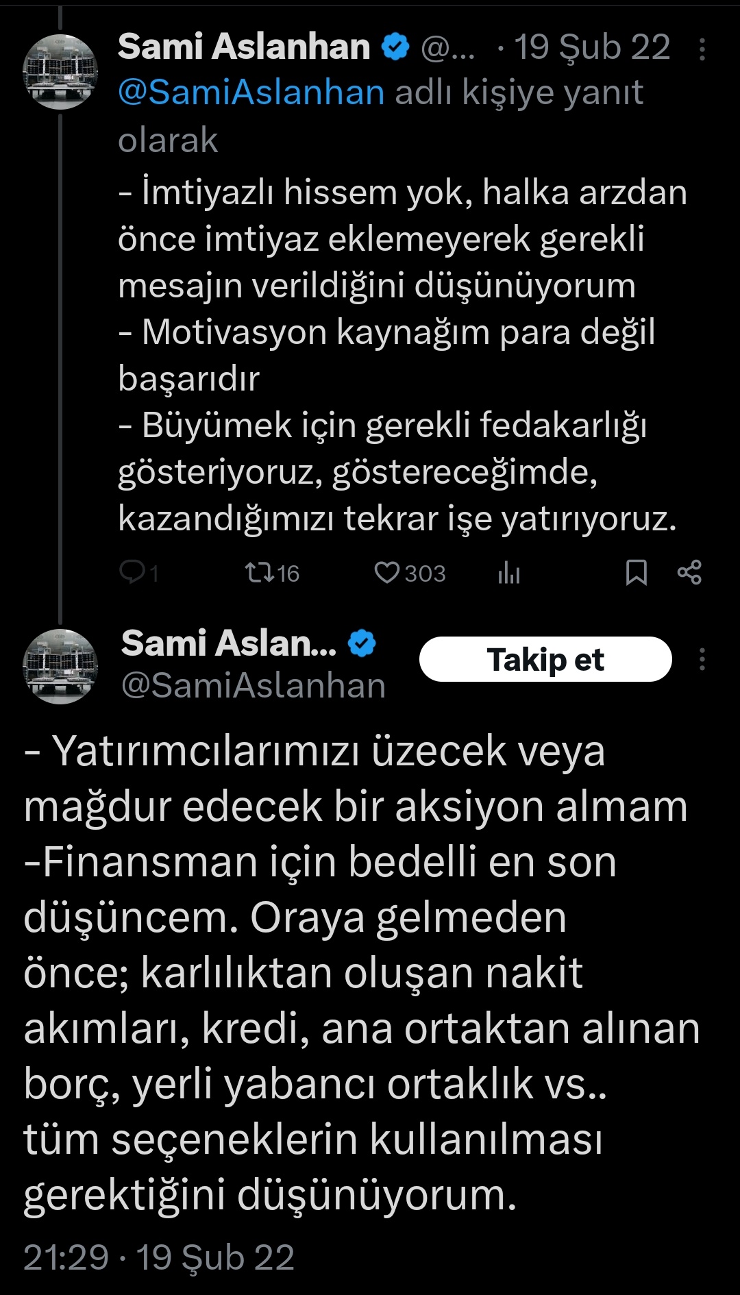 Sami Aslanhan'ın 2022'de yatırımcılara verdiği yanıt, bugün alınan bedelli sermaye artışı kararıyla yeniden gündeme geldi.