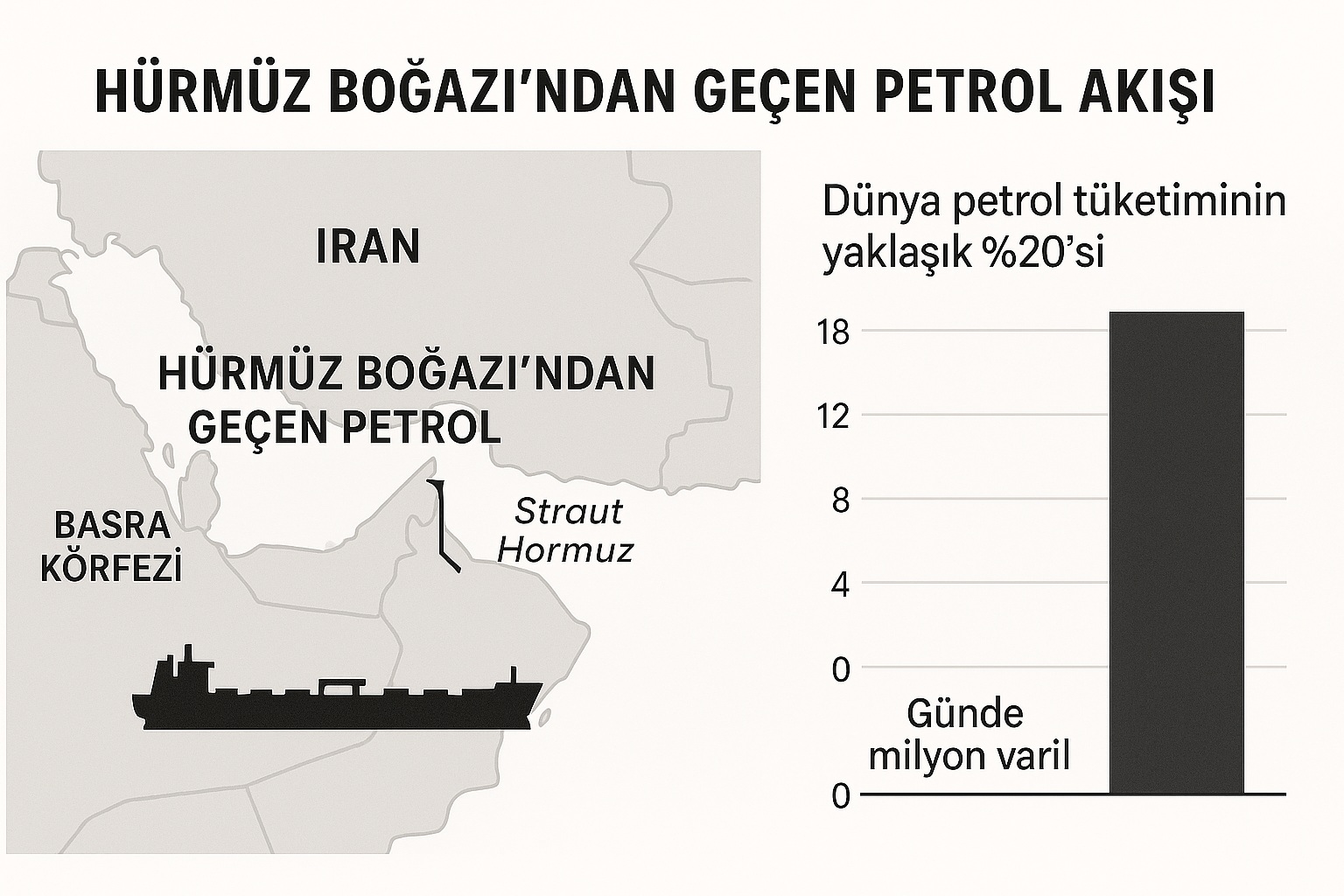 Hürmüz Boğazı, dünya petrol akışının yaklaşık %20’sine ev sahipliği yapıyor. Bölgedeki olası çatışmalar, küresel enerji arzını doğrudan etkileyebilir.