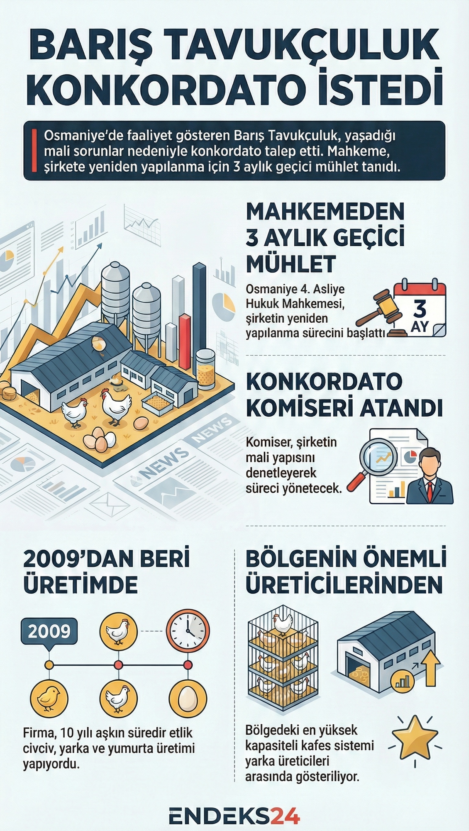 Barış Tavukçuluk’un konkordato sürecinde geçici mühlet ve komiser görevlendirmesine ilişkin temel aşamalar özetleniyor.