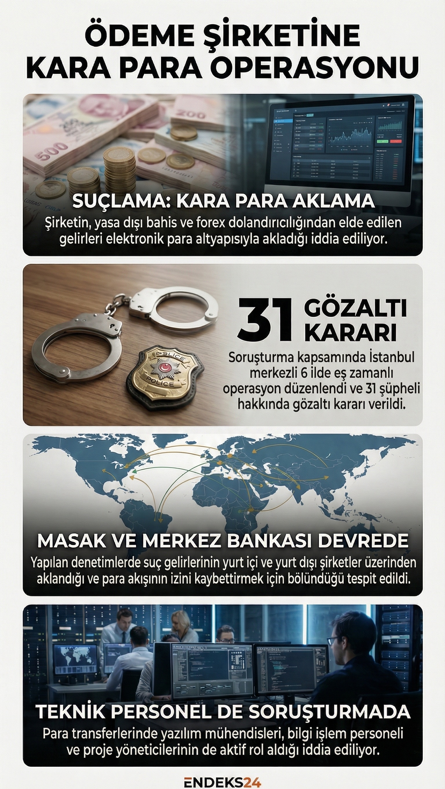 VEPARA Elektronik Para ve Ödeme Hizmetleri A.Ş. hakkında yürütülen kara para ve yasa dışı bahis soruşturmasına ilişkin operasyon bilgileri.