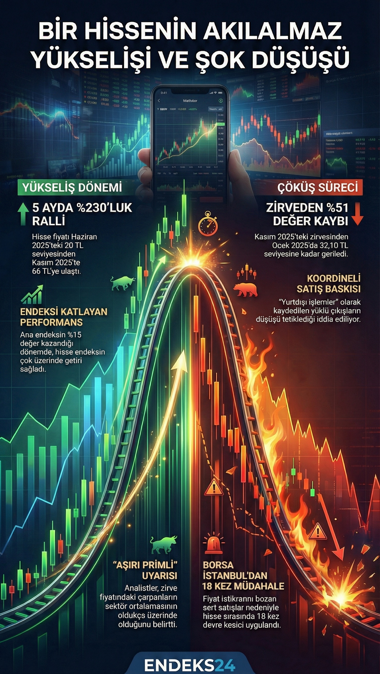 İnfografik: DOFER hissesinin 2025 yılı fiyat hareketi ve Borsa İstanbul devre kesici verileri.