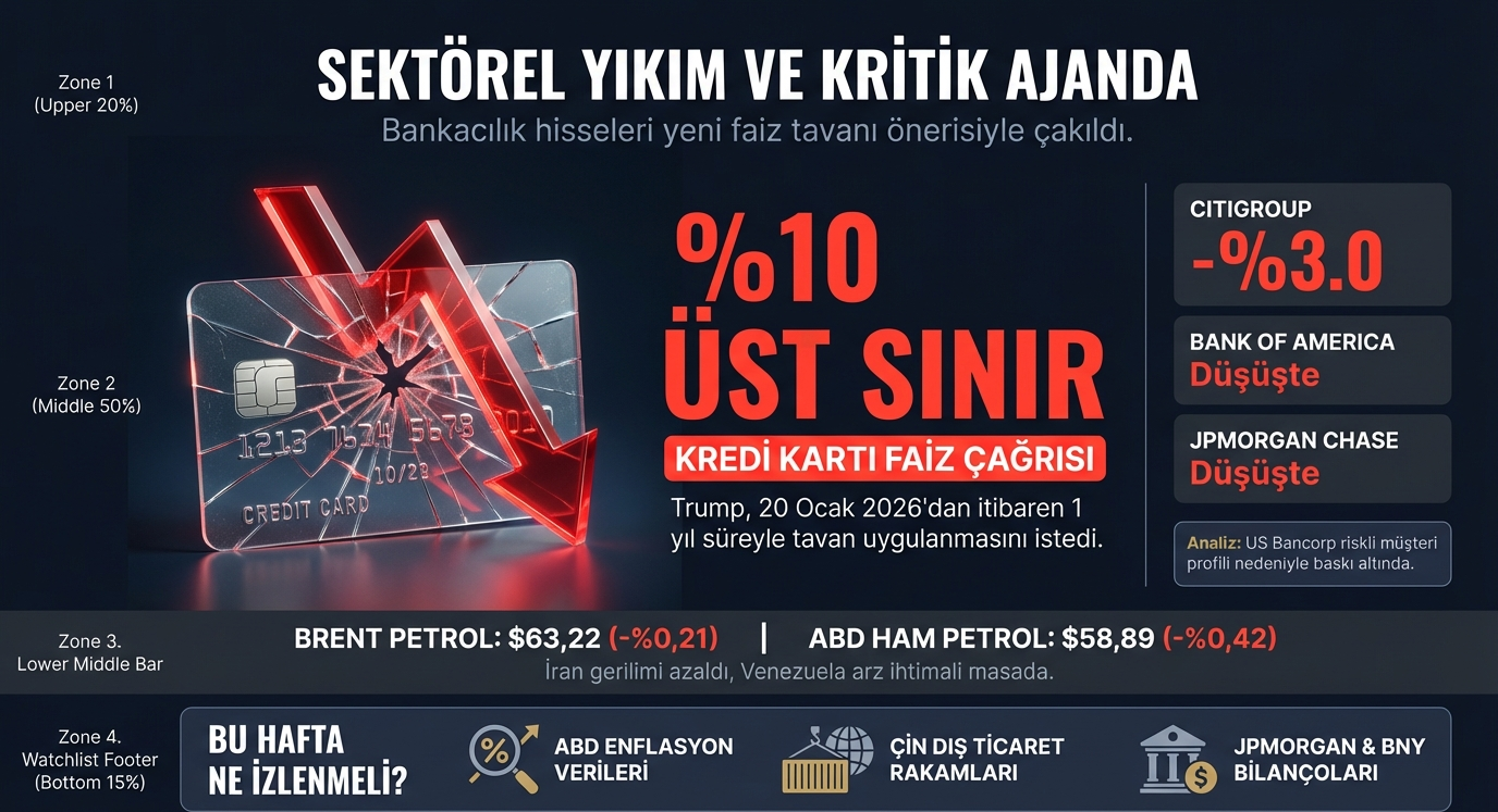 ABD’de kredi kartı faizlerine üst sınır getirilmesi çağrısı sonrası bankacılık hisseleri baskı altına girerken Citigroup, JPMorgan ve US Bancorp başta olmak üzere sektör genelinde sert değer kayıpları görüldü.
