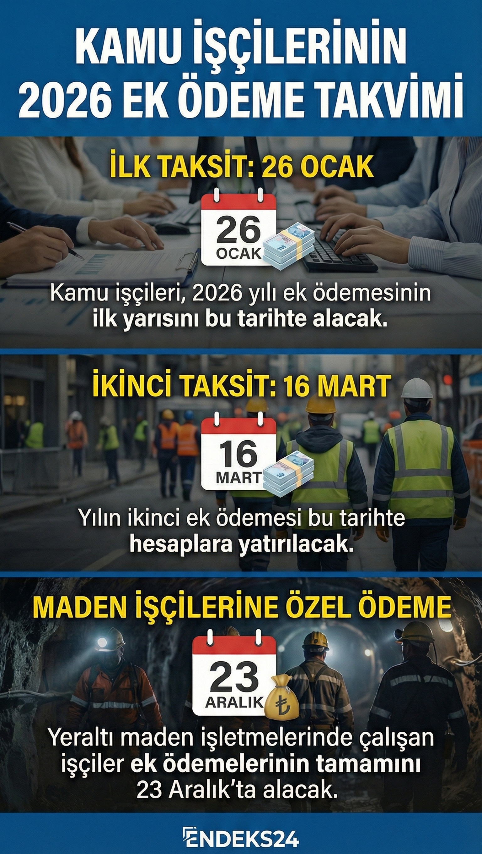 2026 yılında kamu işçilerine yapılacak ilave tediye ödemelerinin tarihleri Cumhurbaşkanı Kararı ile belirlendi.