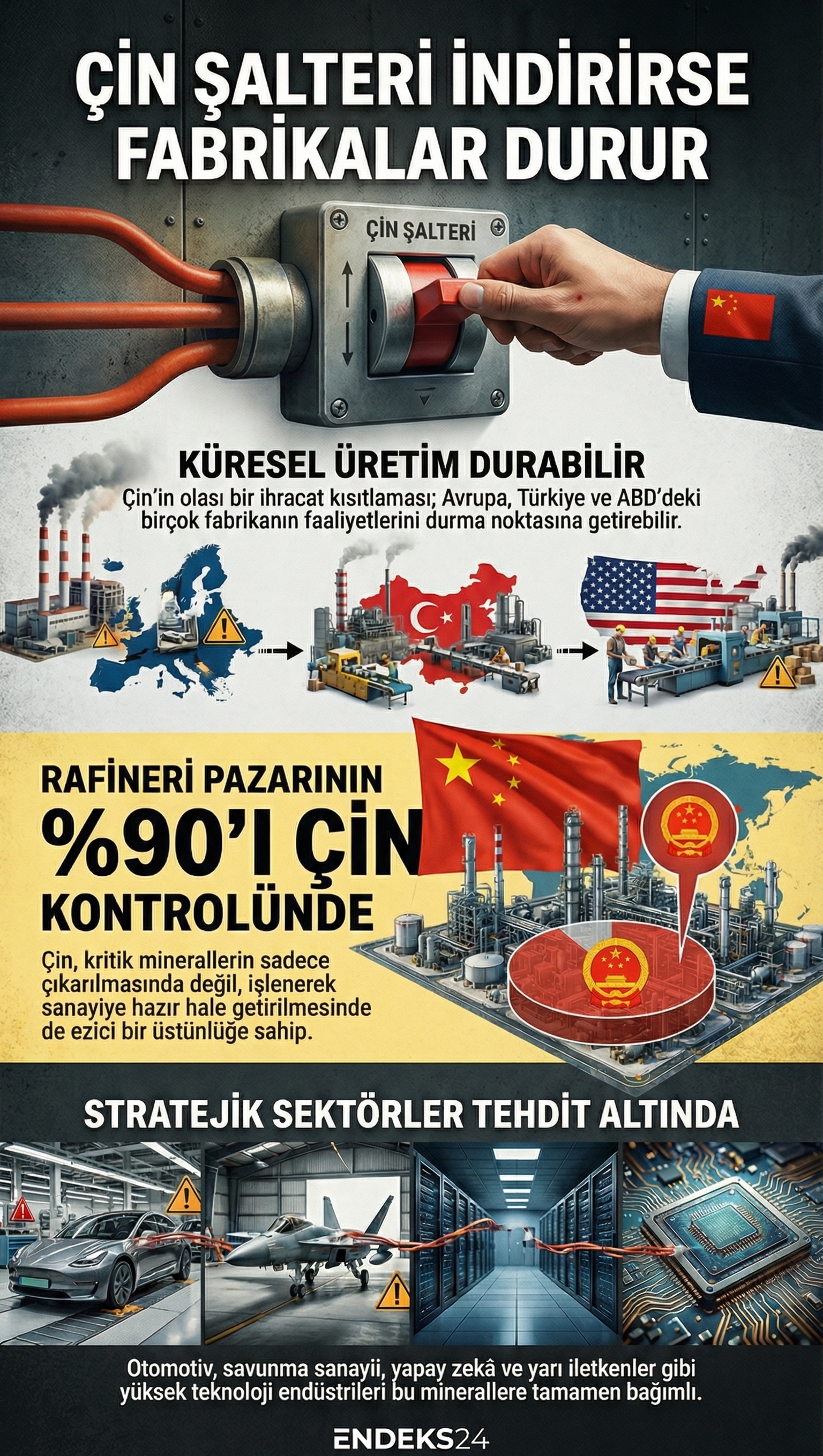 Kritik minerallerde Çin’in küresel ölçekte artan hakimiyeti, enerji güvenliği ve sanayi üretimi açısından yapısal riskleri gündeme taşıyor.