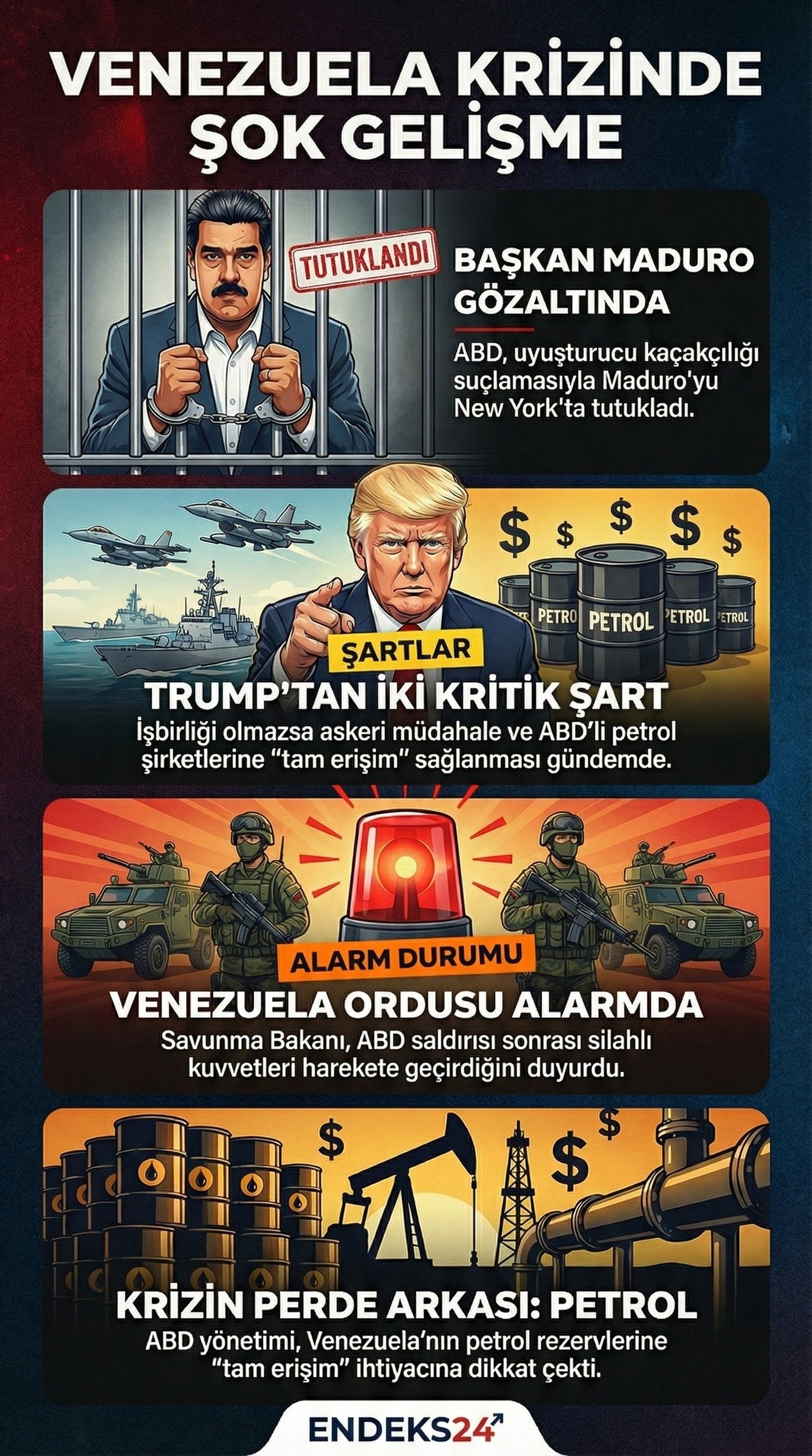 ABD Başkanı Trump’ın Maduro’nun yakalanması sonrası Venezuela’ya yönelik ikinci askeri müdahale ihtimaline ilişkin açıklamaları ve bölgesel yansımalar.